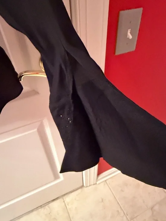 Zadig & Voltaire Black Pintuck Tie-Neck Blouse with Sparkle Cuffs - Picture 5 of 6